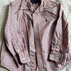 Ralph Lauren Polo 3T Toddler Boys Plaid Botton Up Long Sleeve Shirt